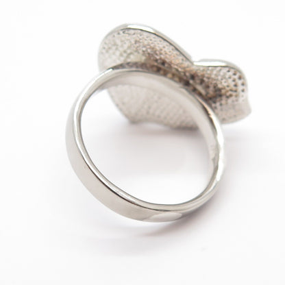 925 Sterling Silver Vintage Heart Moderinst Ring Size 8