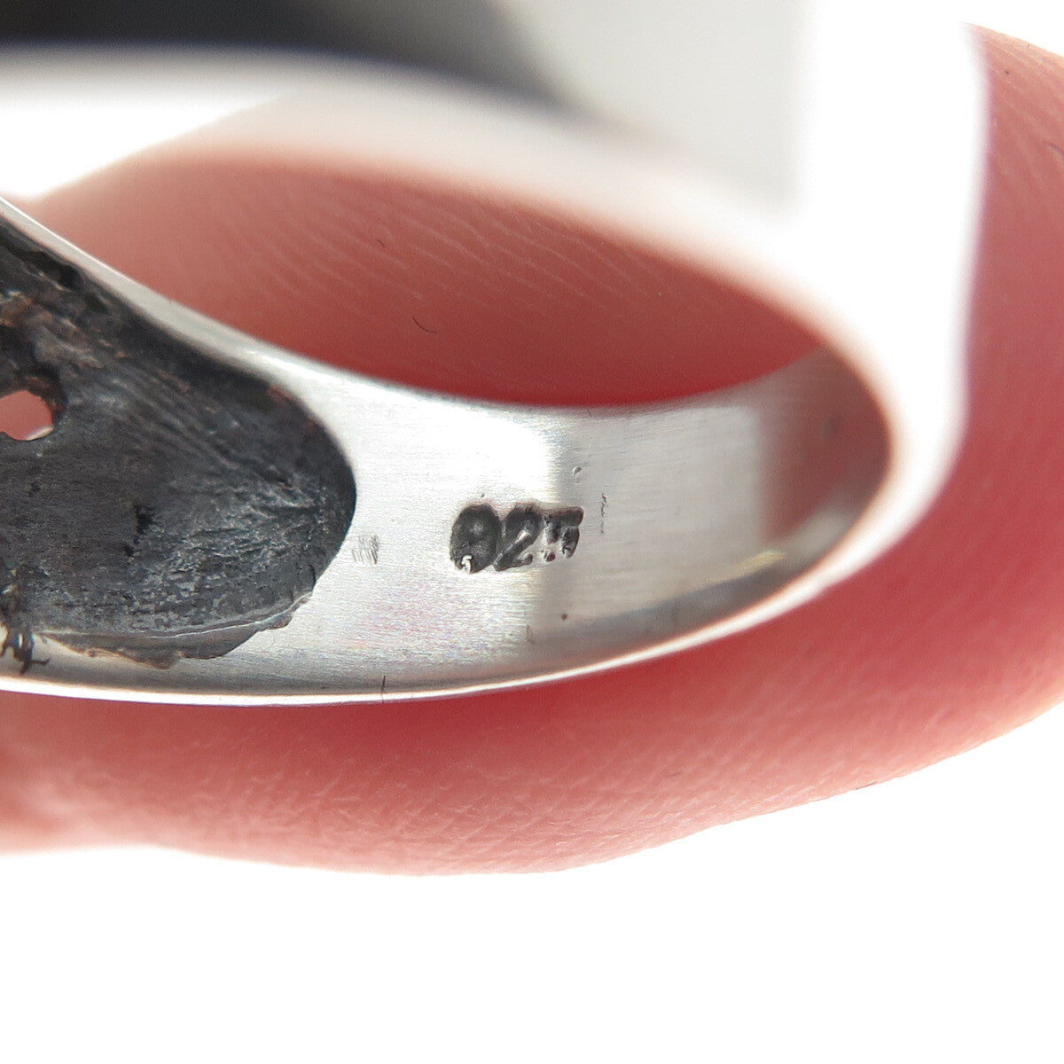 925 Sterling Silver Vintage Woven Oxidized Ring Size 8.25