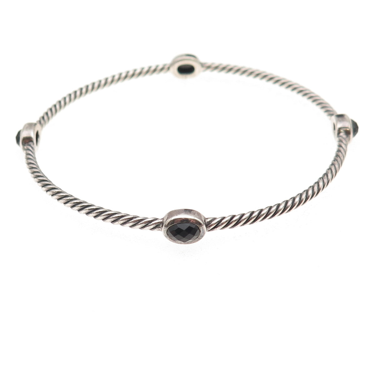 David Yurman 925 Sterling Vintage Real Spinel Cable Classics Bangle Bracelet 8"