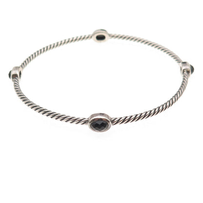 David Yurman 925 Sterling Vintage Real Spinel Cable Classics Bangle Bracelet 8"