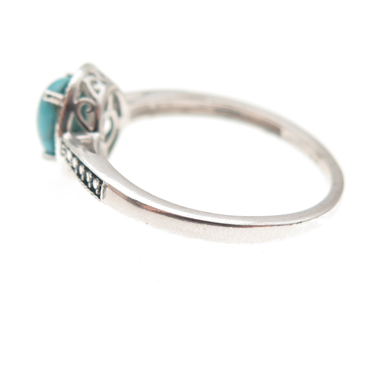 Chuck Clemency 925 Sterling Silver Real Diamond & Turquoise Ring Size 8