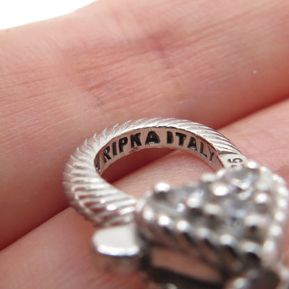 JUDITH RIPKA 925 Sterling Silver Round-Cut C Z Multi-Circle Link Bracelet 7"