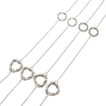 PETER THOMAS ROTH 925 Sterling Silver Vintage Circle Station Chain Necklace 36"