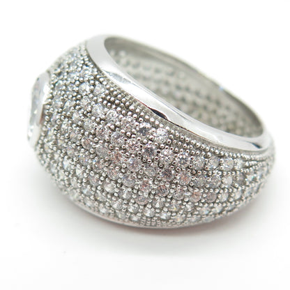 925 Sterling Silver Round-Cut Shaped C Z Ring Size 10