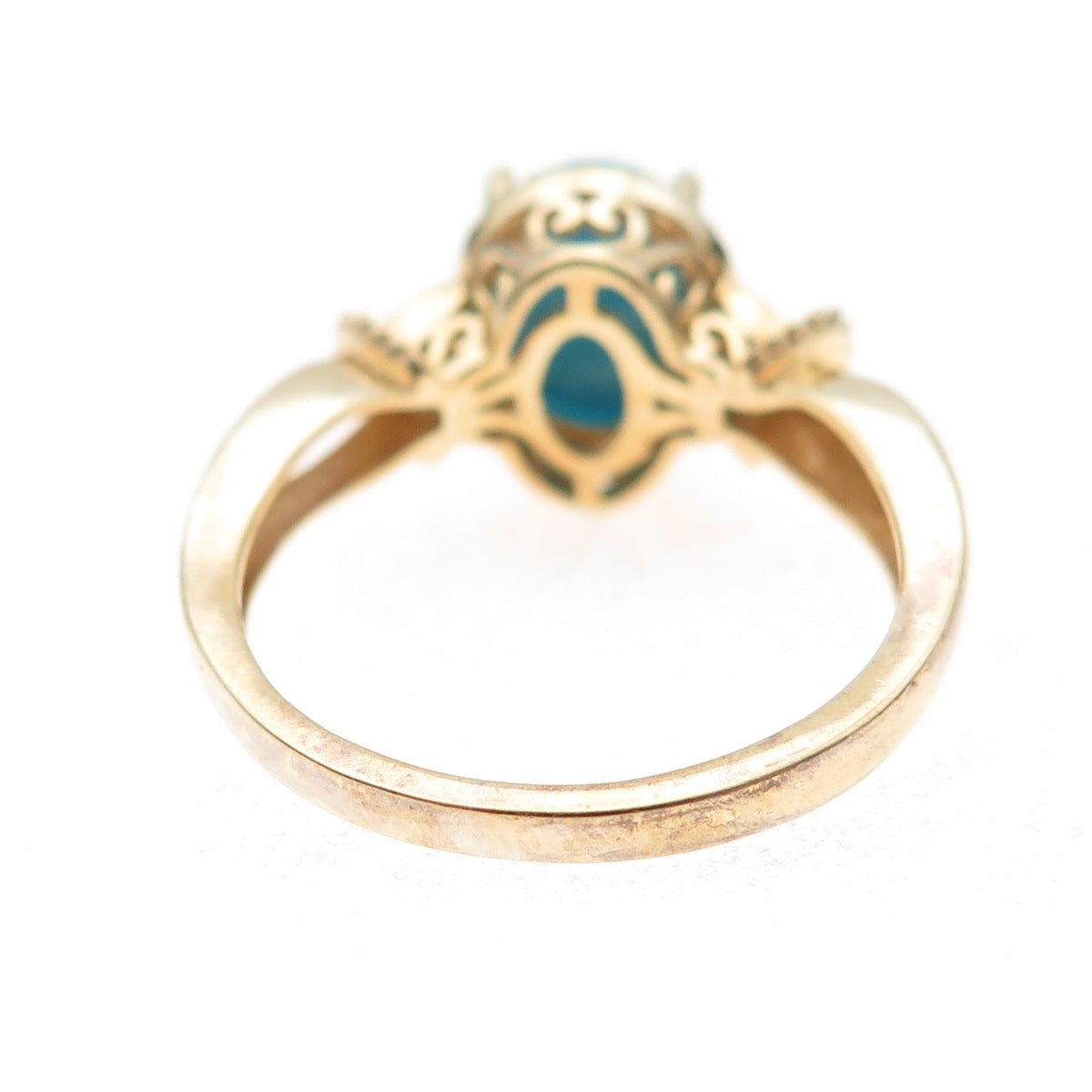 Chuck Clemency 925 Sterling Silver Gold Plated Real Turquoise Ring Size 8.25