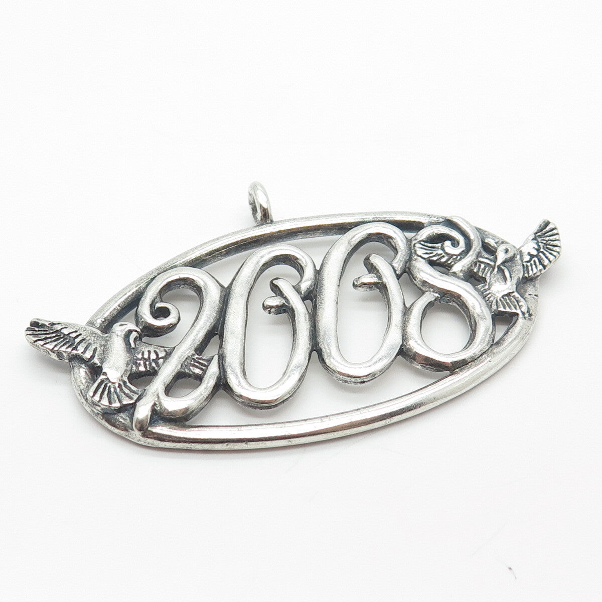 925 Sterling Silver Vintage "2008" Hummingbird Bird Christmas Tree Ornament