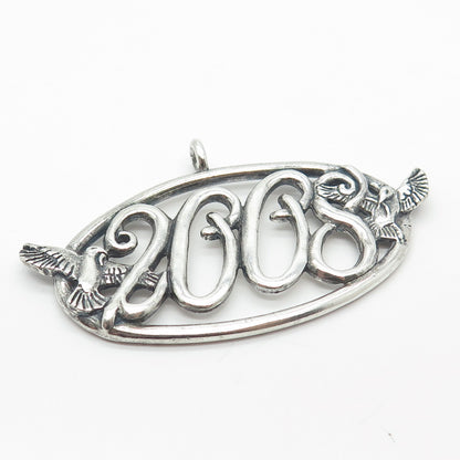 925 Sterling Silver Vintage "2008" Hummingbird Bird Christmas Tree Ornament