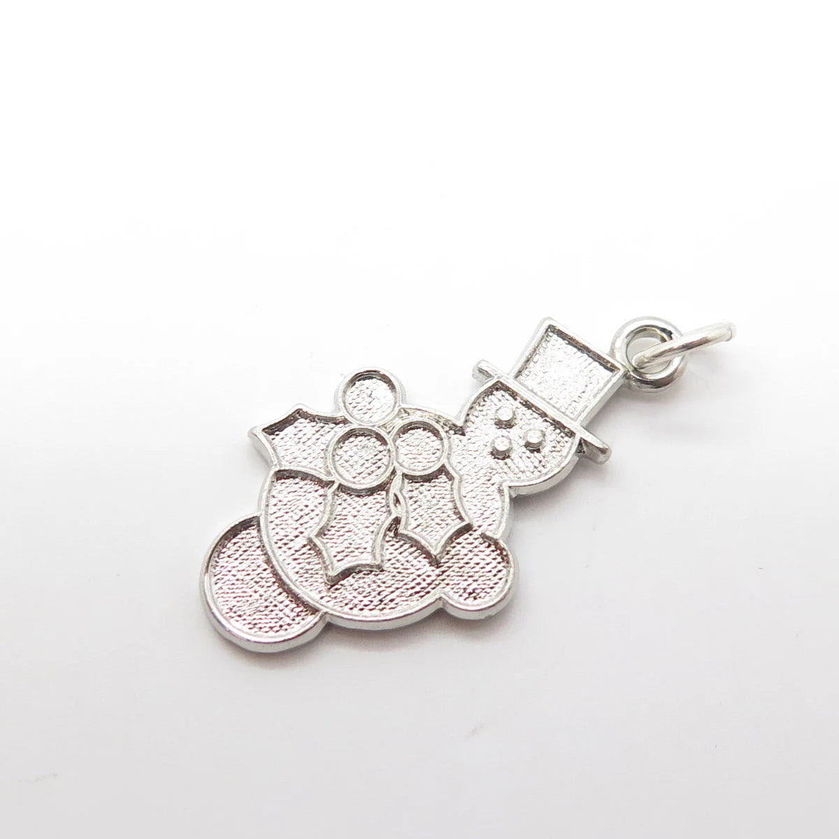 925 Sterling Silver Vintage Snowman Charm Pendant