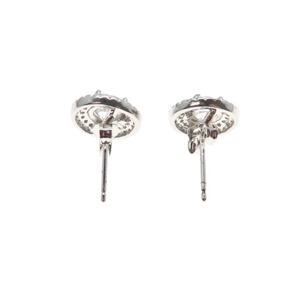 925 Sterling Silver Round-Cut C Z Stud Earrings