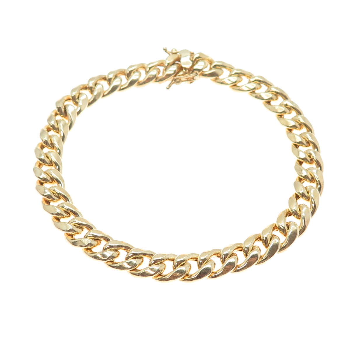 925 Sterling Silver Gold Plated Cuban Link Bracelet 8.75"