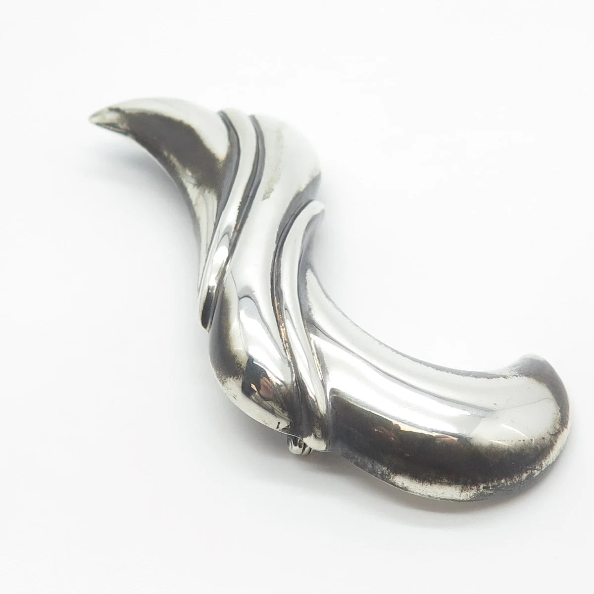 925 Sterling Silver Vintage Sunstone Imports Modernist Pin Brooch