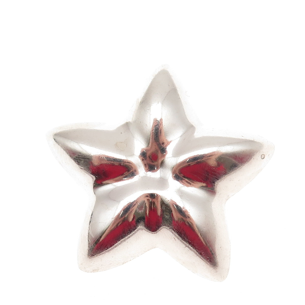 925 Sterling Silver Vintage Mexico Modernist Puffy Star Pin Brooch