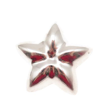 925 Sterling Silver Vintage Mexico Modernist Puffy Star Pin Brooch