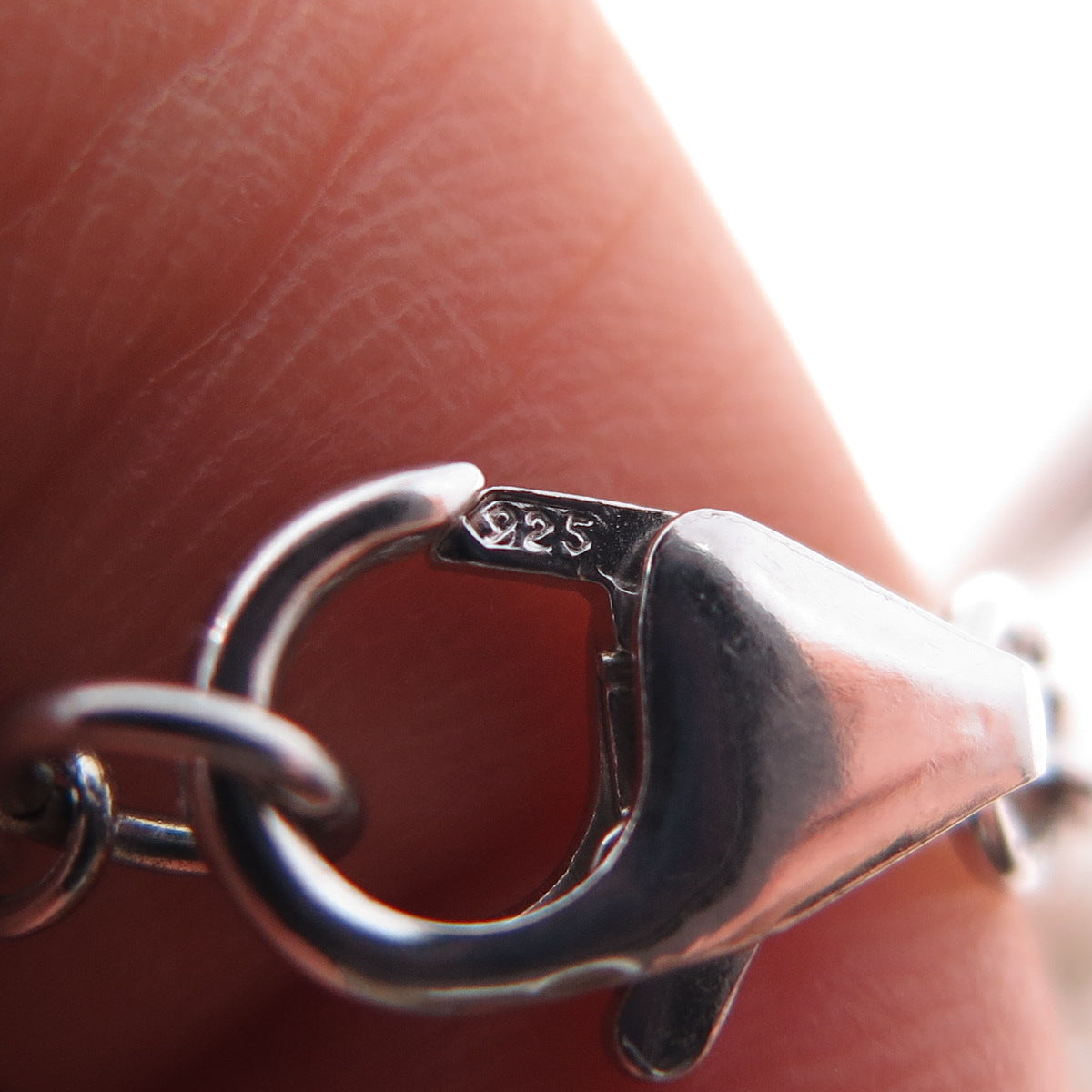 925 Sterling Silver Vintage Faux Pearl Teardrop Cable Chain Necklace 16"