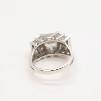 925 Sterling Silver Princess-Cut C Z Ring Size 6