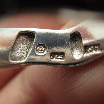 PETER STONE 925 Sterling Silver Vintage Celtic Knot Wavy Oxidized Ring Size 7.5