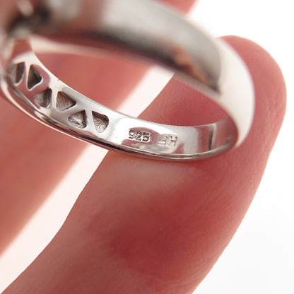 Effy 925 Sterling Silver Real Cushion-Cut Green Amethyst Floral Ring Size 6.25
