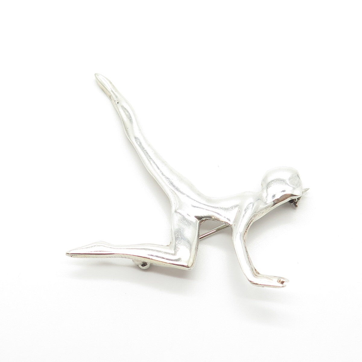925 Sterling Silver Vintage Mexico Gymnast Girl Pin Brooch