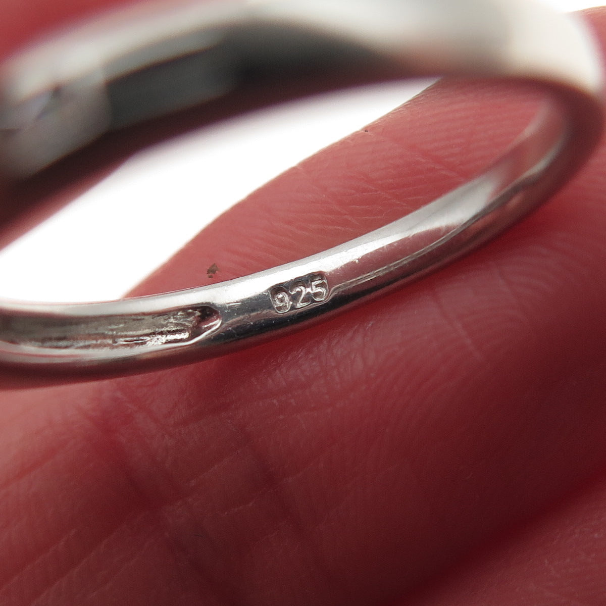 925 Sterling Silver Round-Cut C Z Half Eternity Band Ring Size 7