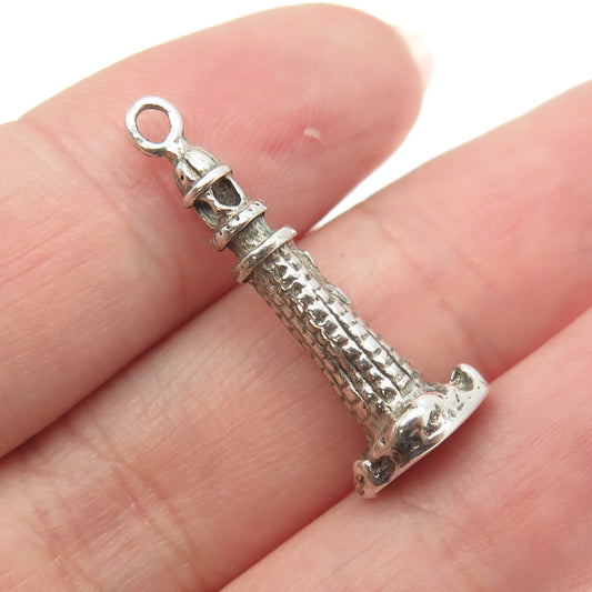 925 Sterling Silver Vintage Lighthouse Charm Pendant