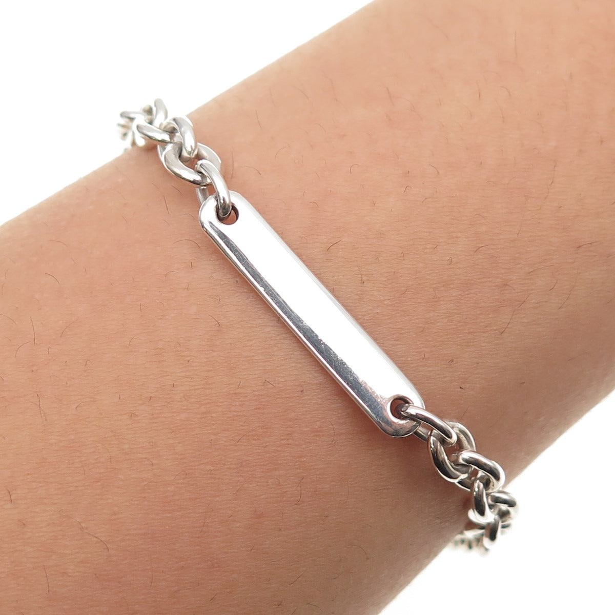 PANDORA 925 Sterling Silver Cable Link ID Bracelet 7"