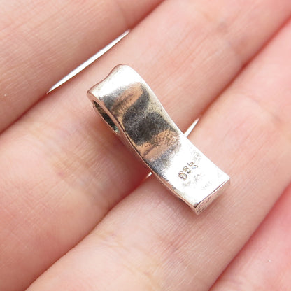 925 Sterling Silver Vintage Enamel Candy Cane Minimalist Slide Charm Pendant