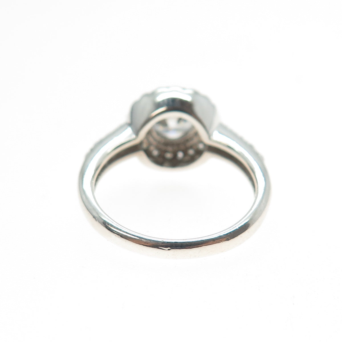 925 Sterling Silver Round-Cut C Z Engagement Ring Size 7