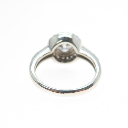 925 Sterling Silver Round-Cut C Z Engagement Ring Size 7