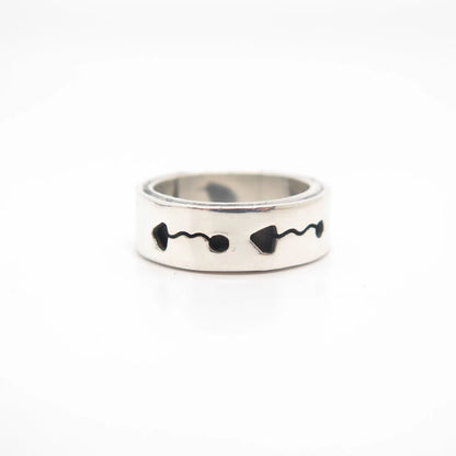 925 Sterling Silver Vintage Mexico Arrow Band Ring Size 7 1/4