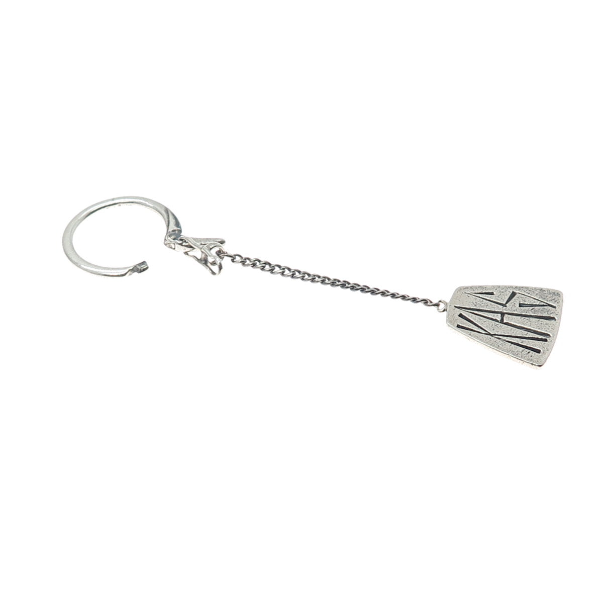 925 Sterling Silver Vintage KAS Monogram Key Fob Chain Ring