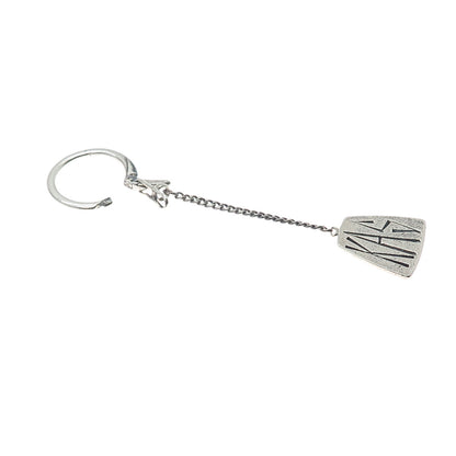 925 Sterling Silver Vintage KAS Monogram Key Fob Chain Ring