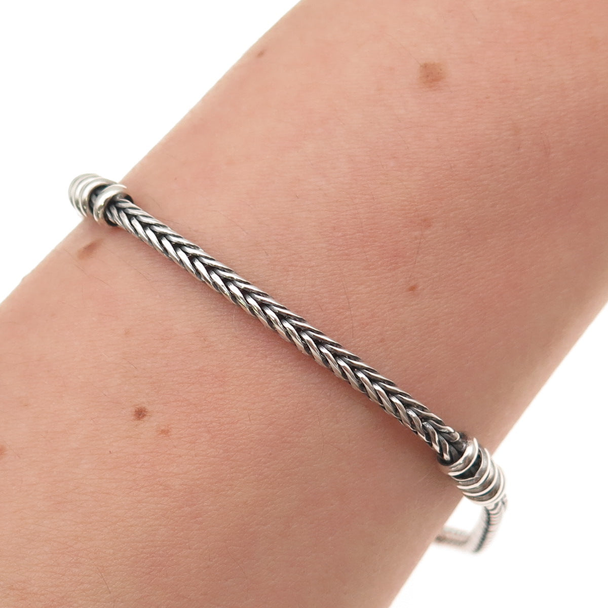 925 Sterling Silver Vintage Spiga Link Bracelet 7"