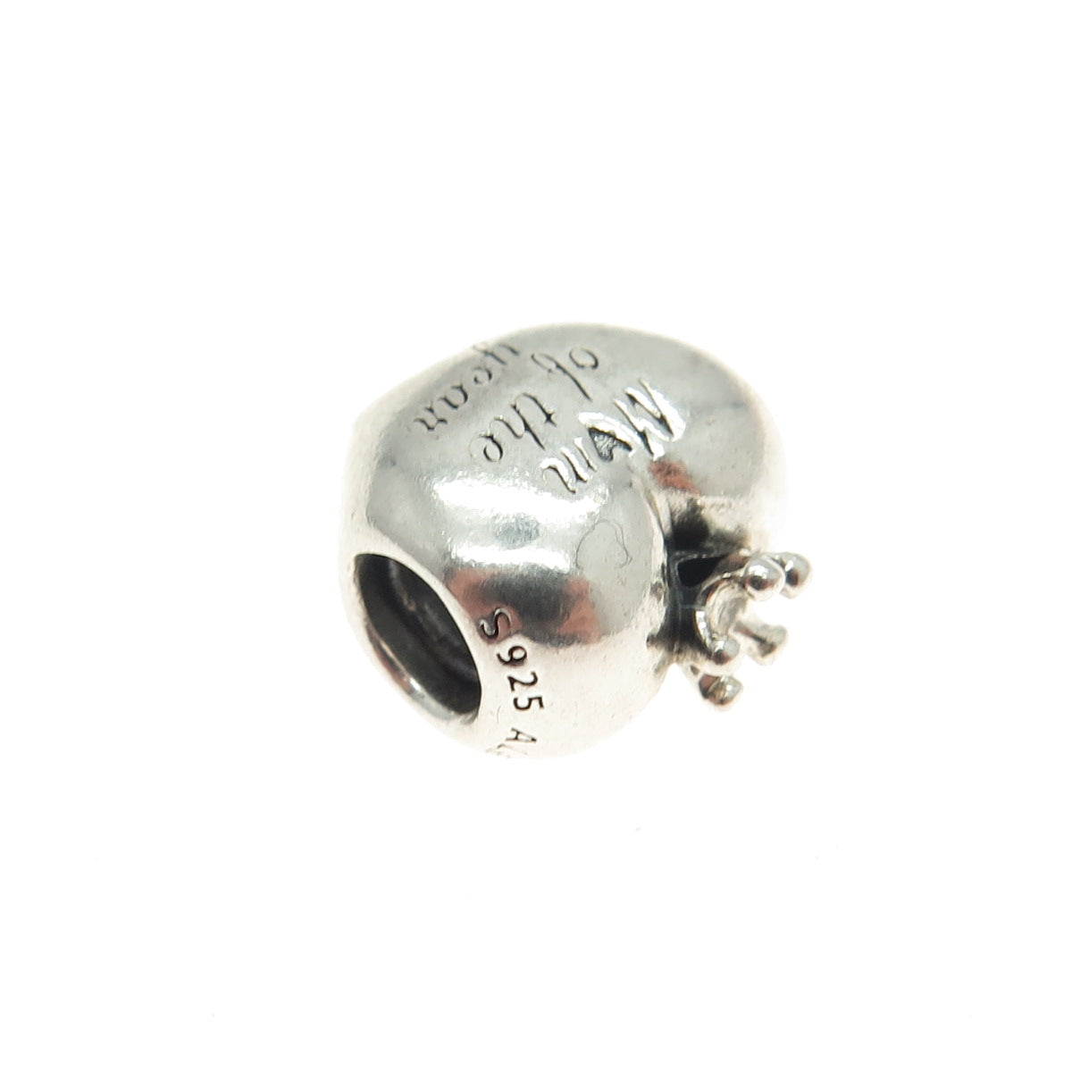 PANDORA 925 Sterling Silver "Mom of The Year" Heart Bead Charm