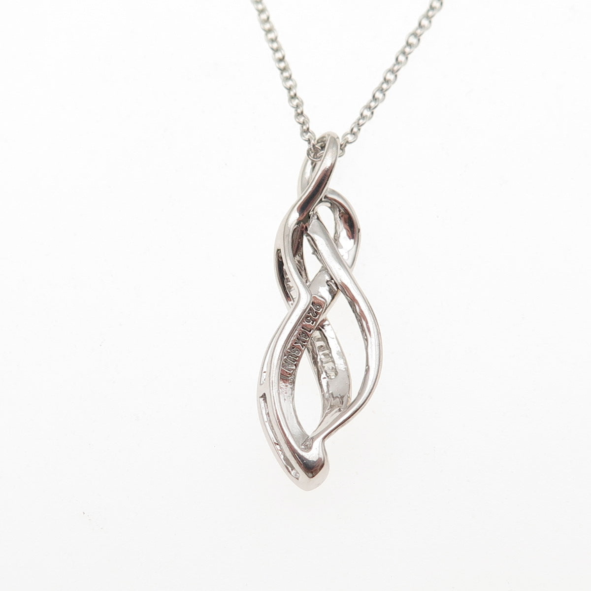Sun 925 Sterling Silver 14K Gold Real Diamond Infinity Cable Chain Necklace 18"