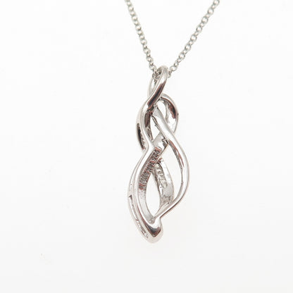 Sun 925 Sterling Silver 14K Gold Real Diamond Infinity Cable Chain Necklace 18"