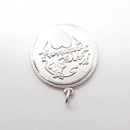 925 Sterling Silver Vintage Griffith and Sons Co. "Happy Birthday" Round Pendant