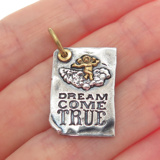 WAXING POETIC Sterling Silver 2-Tone Vintage Dream Come True Hammered Pendant