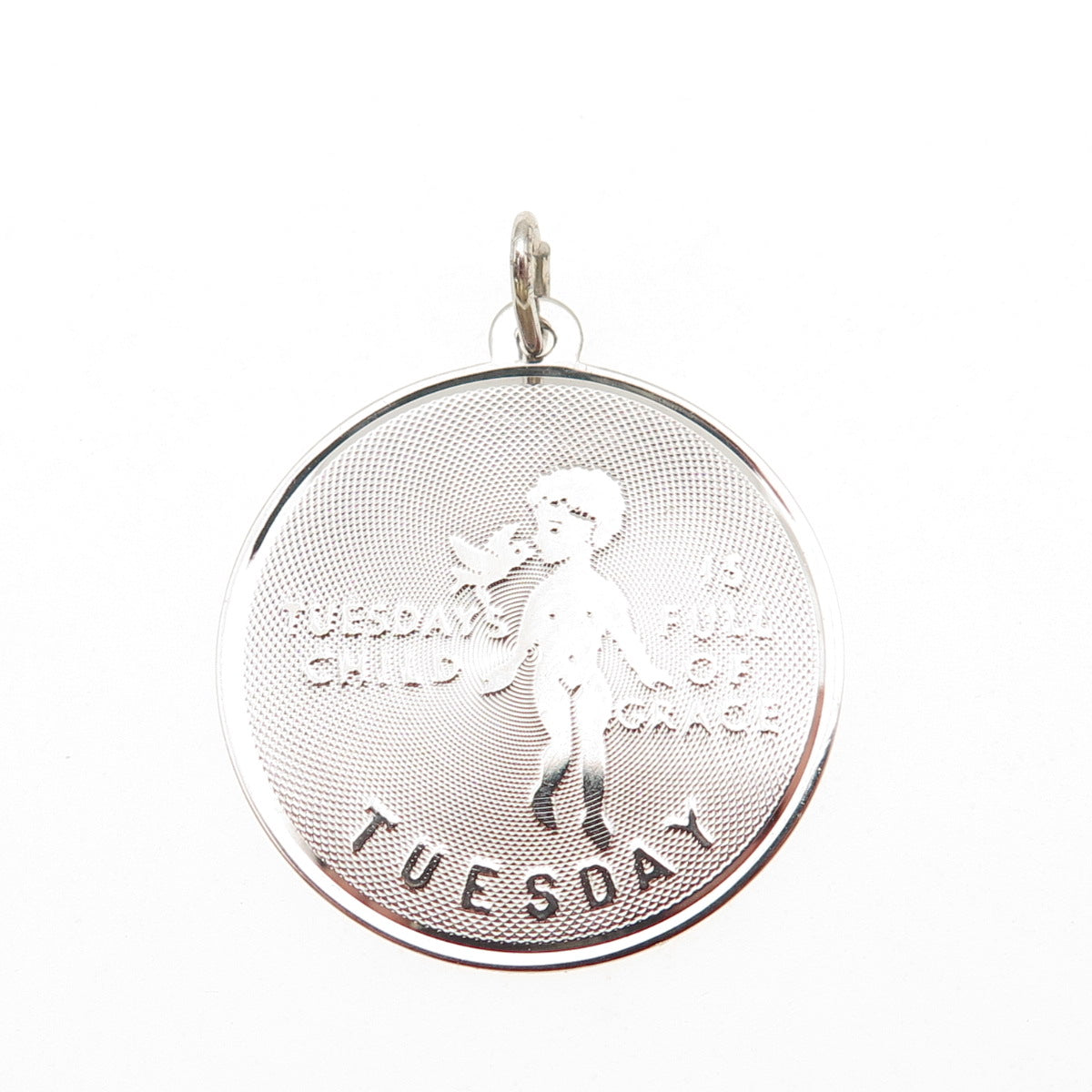 JAY POSON 925 Sterling Silver Vintage Tuesday's Child Charm Pendant