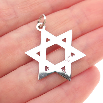 925 Sterling Silver Vintage Star of David Charm Pendant
