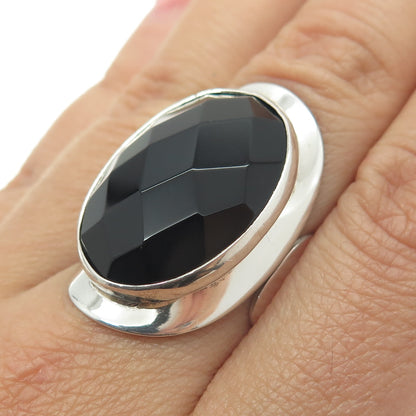 DOMINIQUE DINOUART 925 Sterling Silver Vintage Mexico Black Onyx Ring Size 9