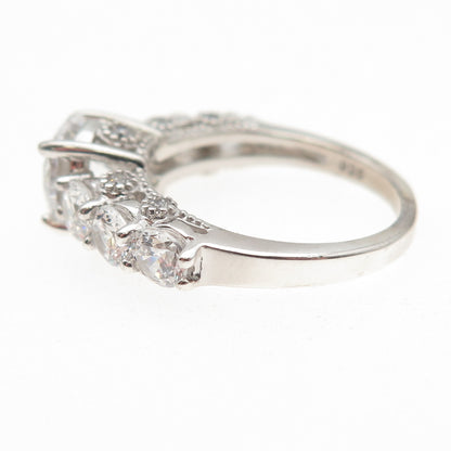925 Sterling Silver Round-Cut C Z Engagement Ring Size 7