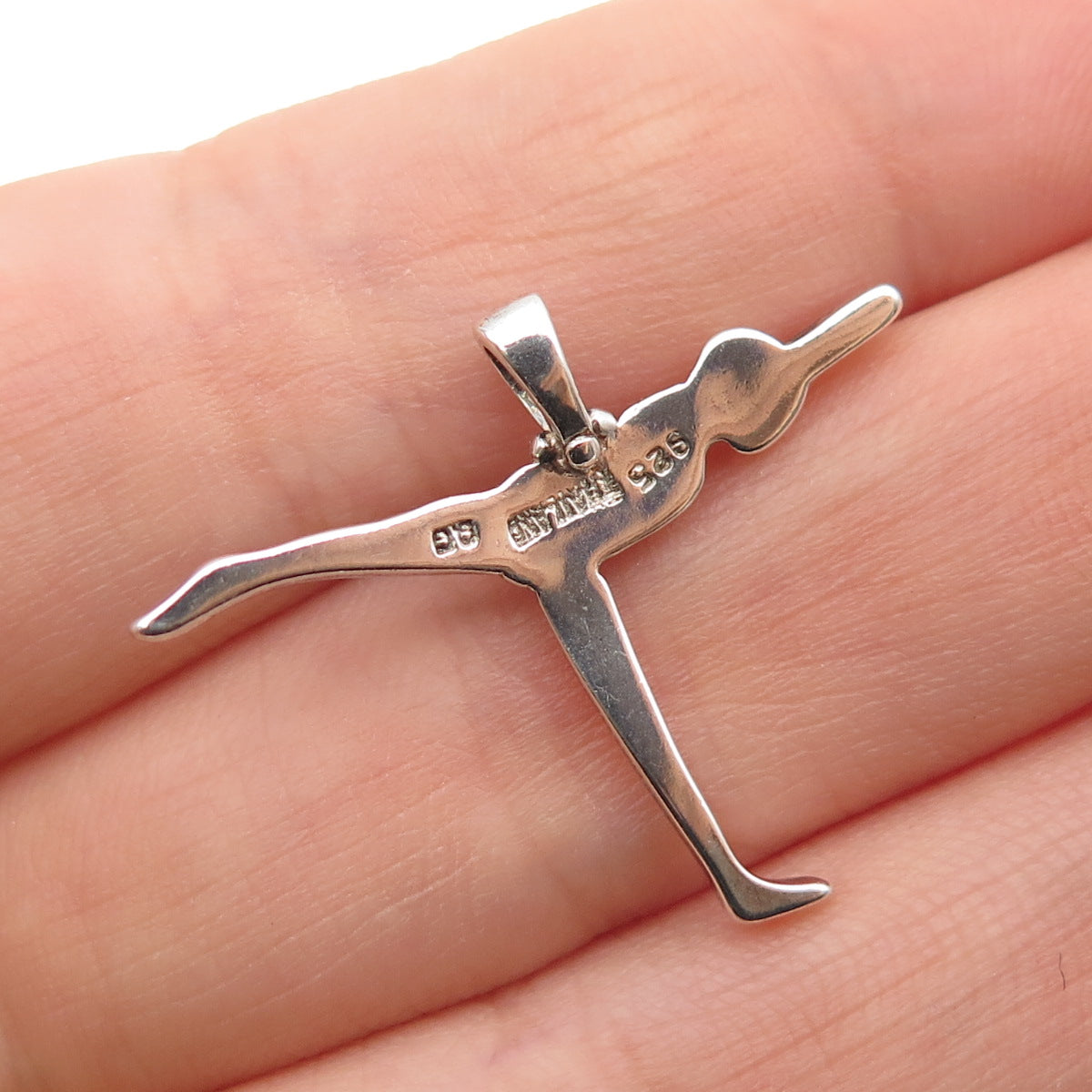 925 Sterling Silver Vintage Gymnast Modernist Charm Pendant