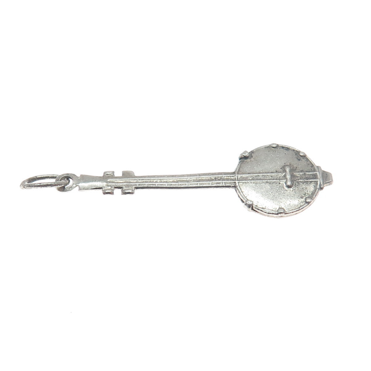 925 Sterling Silver Antique Art Deco Banjo Musical Instrument Charm Pendant