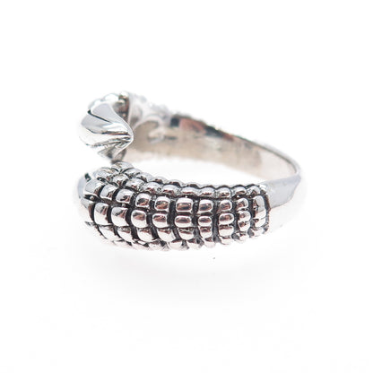 925 Sterling Silver Vintage Dragon Claw Bypass Ring Size 9.25