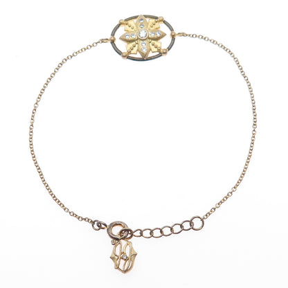 Jonette 925 Sterling Silver Gold Plated C Z Bracelet 7-7.75" (missing 1 C Z )