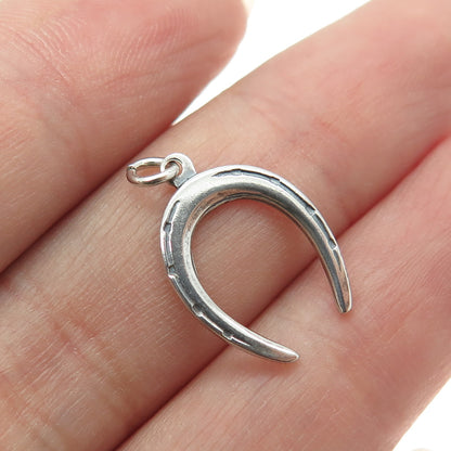 925 Sterling Silver Antique Art Deco Horseshoe Minimalist Charm Pendant