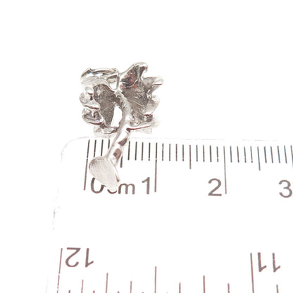WELLS 925 Sterling Silver Vintage Palm Tree 3D Mini Charm Pendant