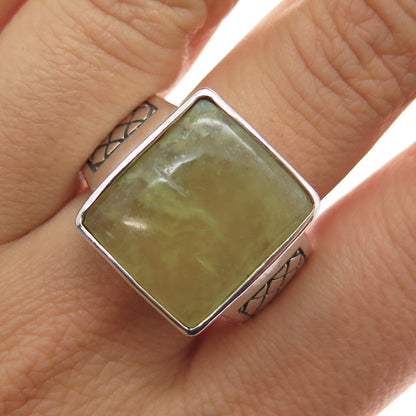 PHLD PlayHardLookDope 925 Sterling Silver Real Prehnite Ring Size 10.75