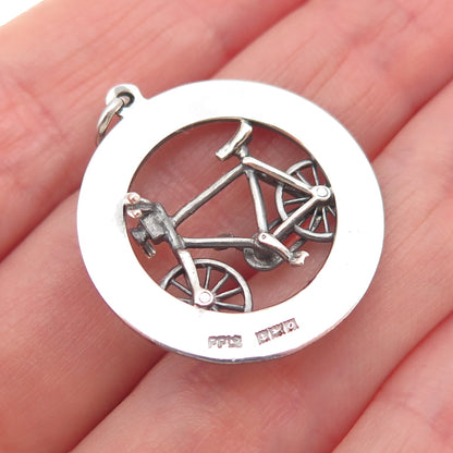 Payton Pepper & Sons 925 Sterling Silver Vintage 1963 Birmingham Bicycle Pendant