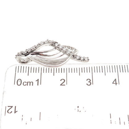 925 Sterling Silver Round-Cut C Z Floral Slide Charm Pendant